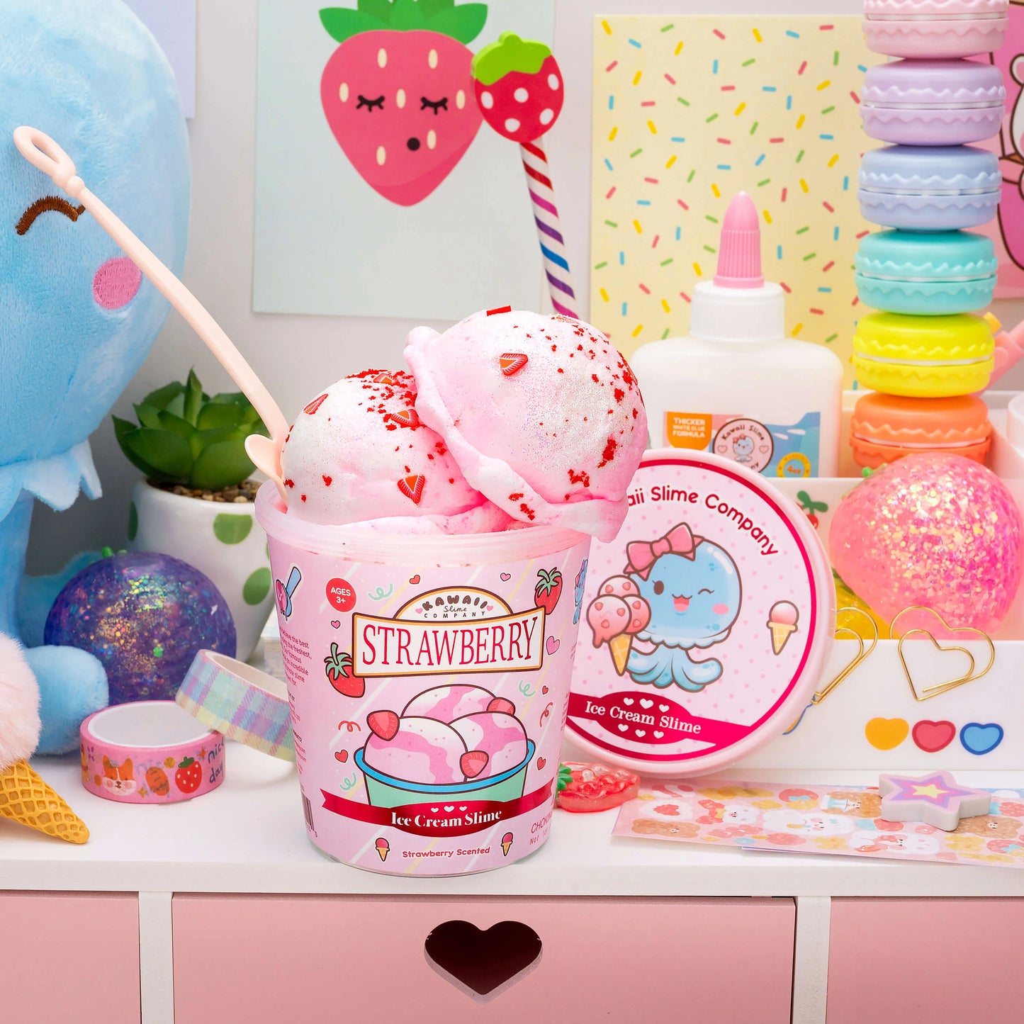 Strawberry Scented Ice Cream Pint Slime
