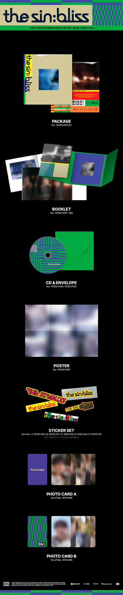[ENHYPEN] THE SIN : BLISS (TAKE1 Ver, TAKE2 Ver, TAKE3 Ver, TAKE4 Ver)