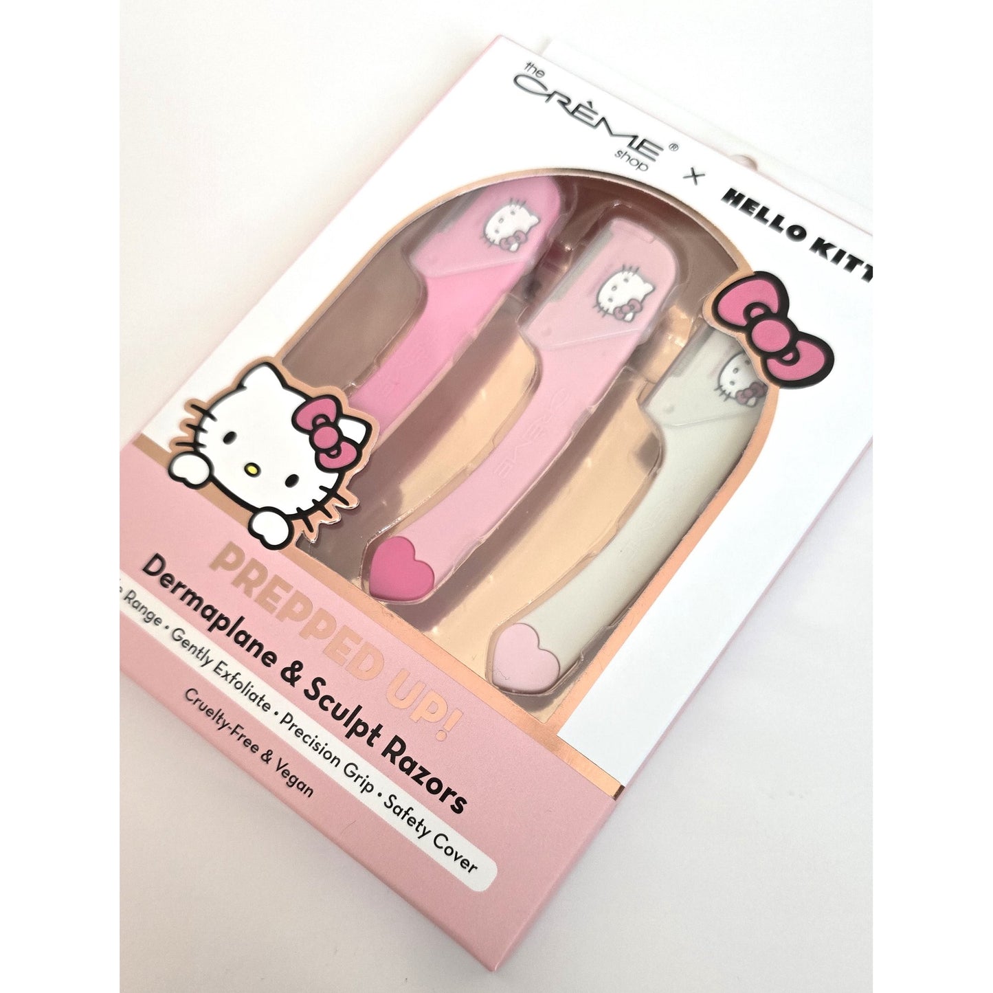 [The Crème Shop] Hello Kitty | Prepped Up! Dermaplane & Sculpt Razors (Pink)