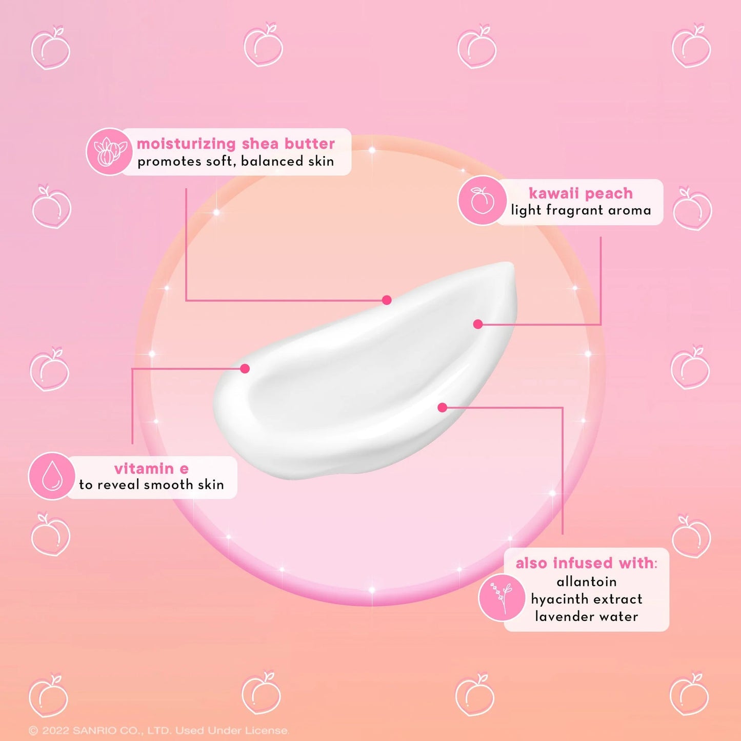 [The Crème Shop] Hello Kitty Moisturizing Hand Cream - Kawaii Peach