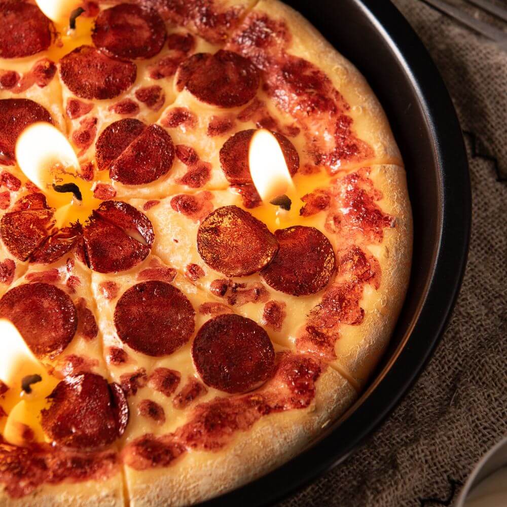 Pepperoni Pizza Candle