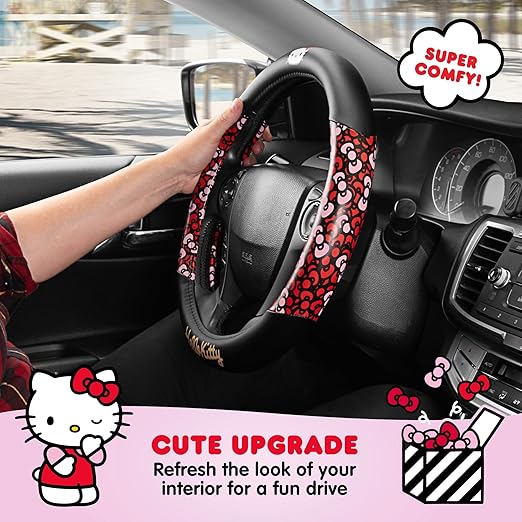 Carbella Hello Kitty Steering Wheel Cover - Bows