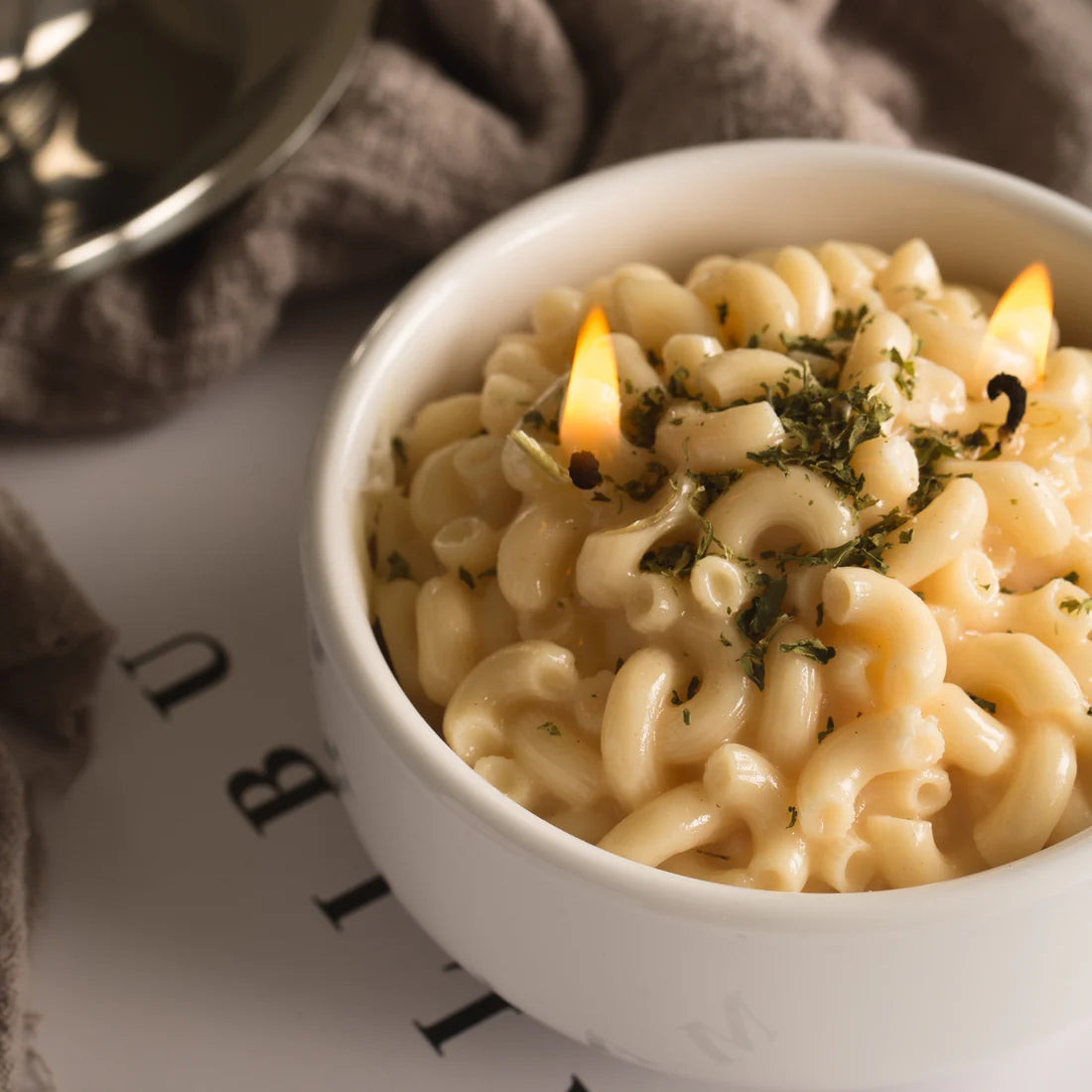 Macaroni & Cheese Pasta Candle