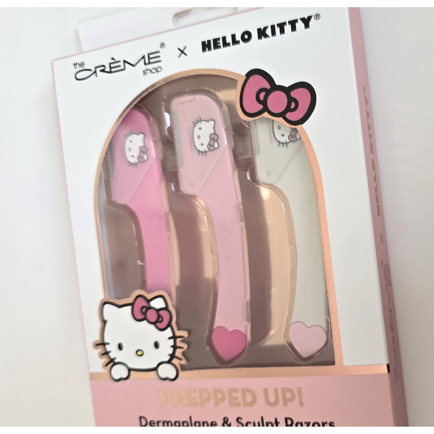 [The Crème Shop] Hello Kitty | Prepped Up! Dermaplane & Sculpt Razors (Pink)