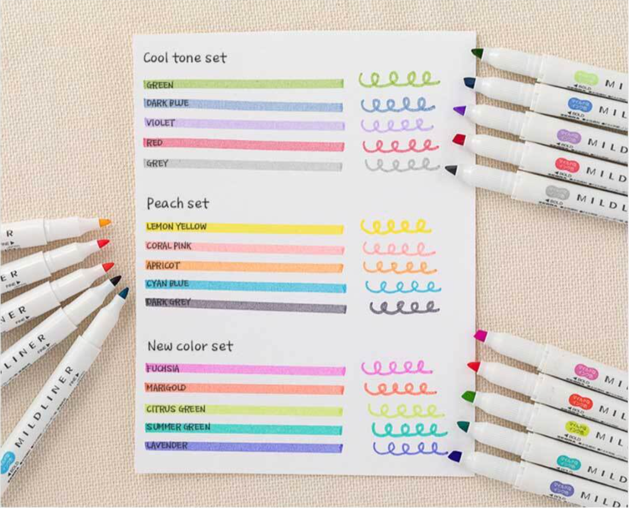 Zebra Mildliner 3-Color Set