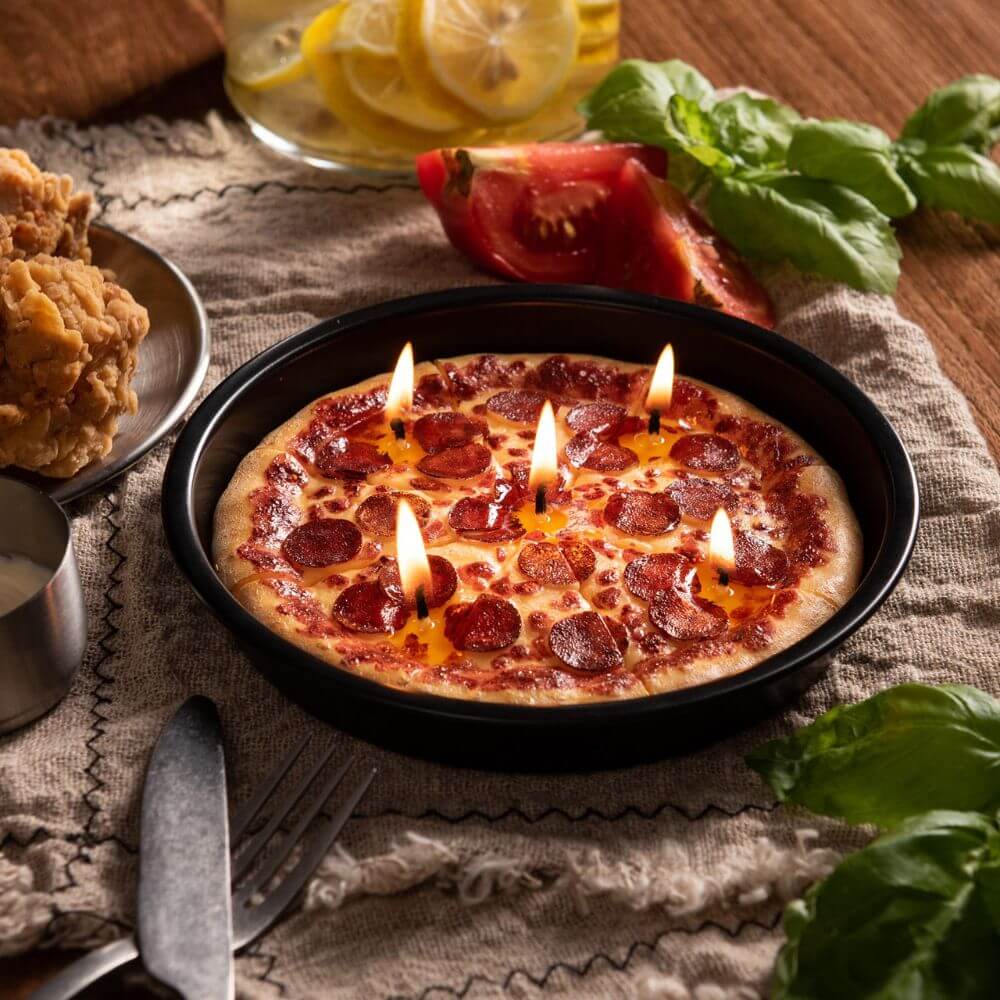 Pepperoni Pizza Candle
