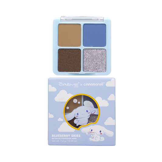 [The Crème Shop] Cinnamoroll | Blueberry Skies On The Go Quad Eyeshadow Palette