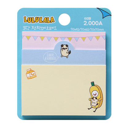 Lululala 3-Section Grid Memo Pad
