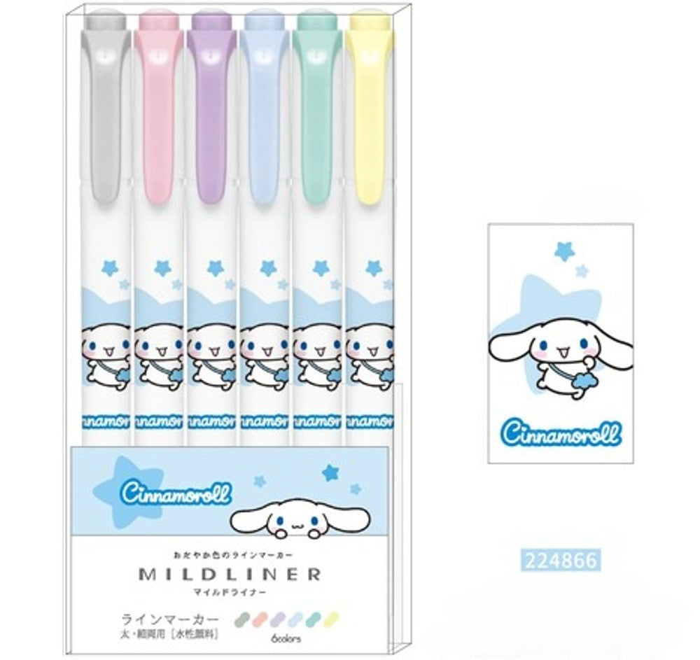 Sanrio Kirby Mildliner Double-Sided Highlighter - Set of 6