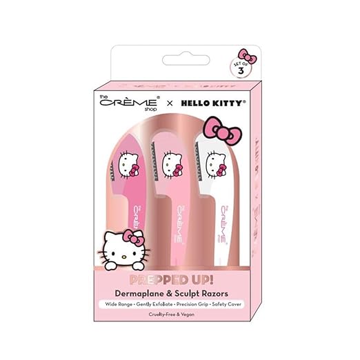 [The Crème Shop] Hello Kitty | Prepped Up! Dermaplane & Sculpt Razors (Pink)