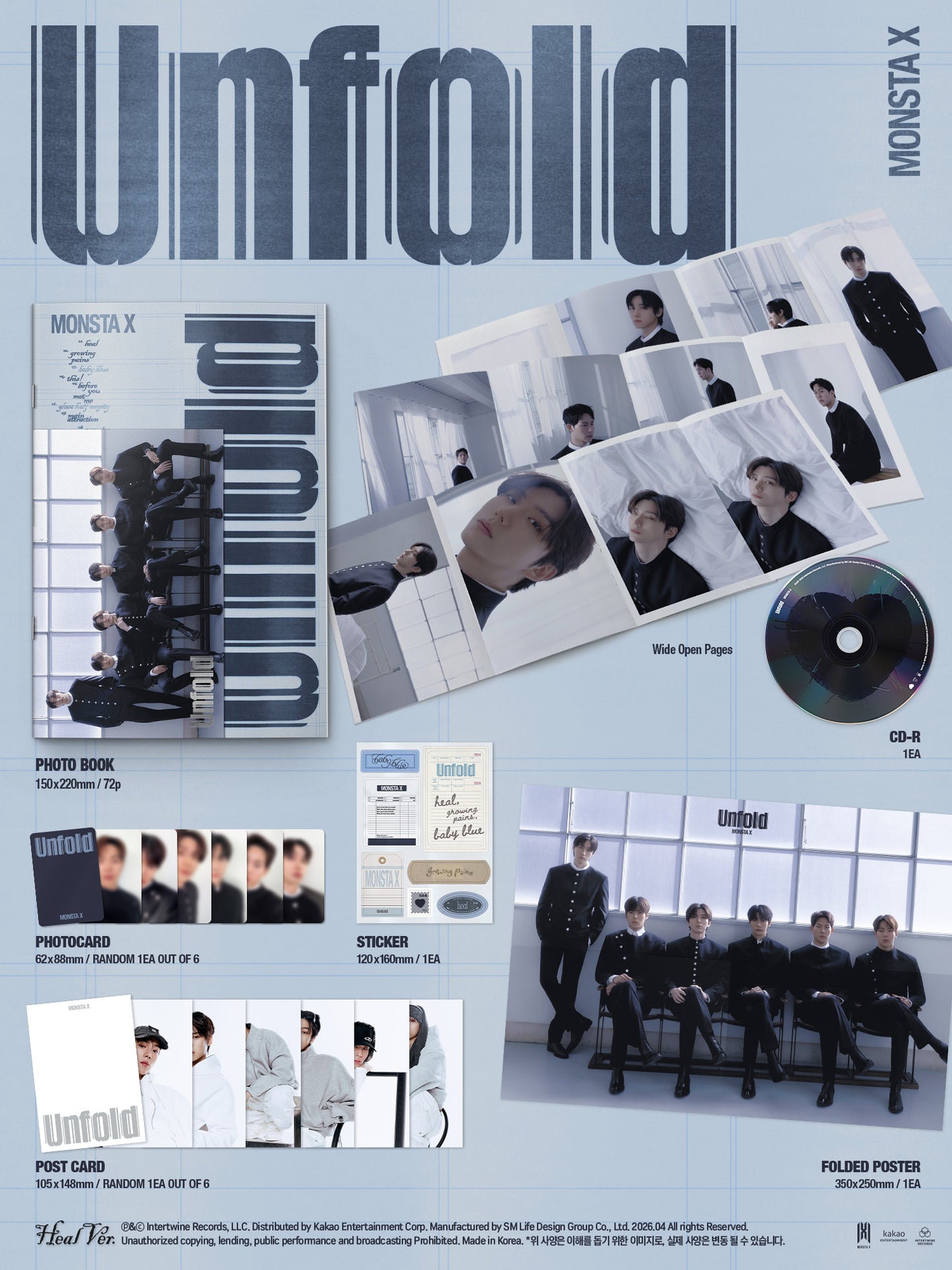 [MONSTA X] Unfold (Heartbreak Ver. / Thirst Ver. / Heal Ver. / Alive Ver.)