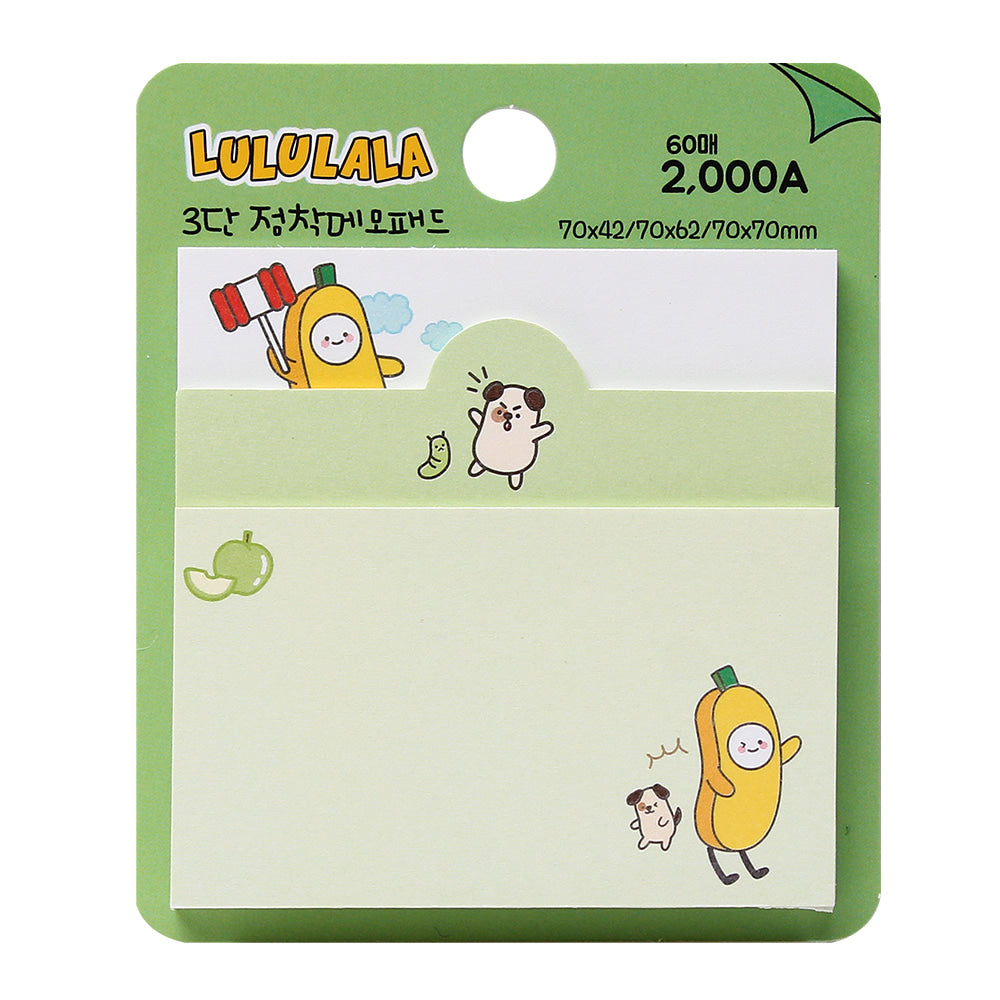 Lululala 3-Section Grid Memo Pad