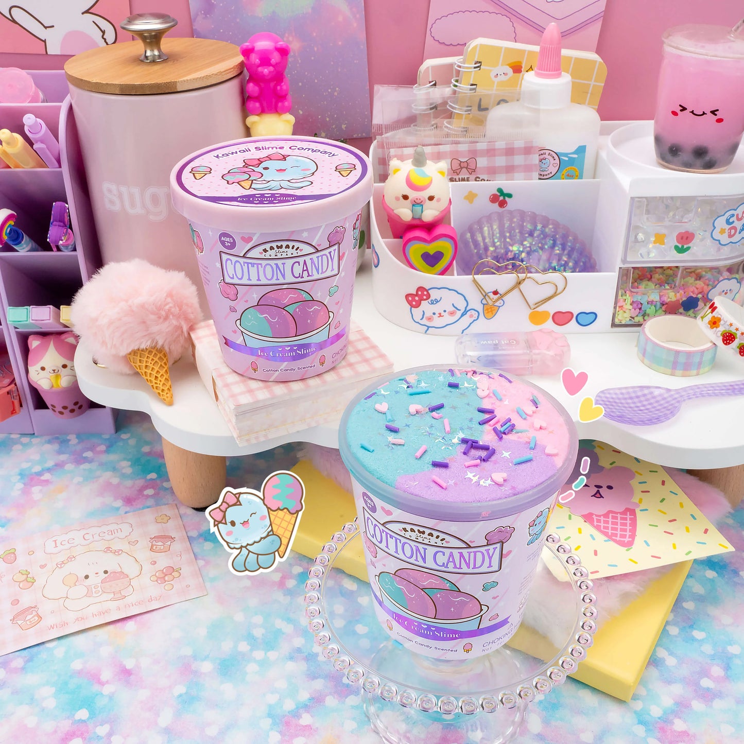 Cotton Candy Scented Ice Cream Pint Slime