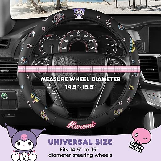 Carbella Kuromi Steering Wheel Cover - Black
