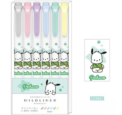 Sanrio Kirby Mildliner Double-Sided Highlighter - Set of 6