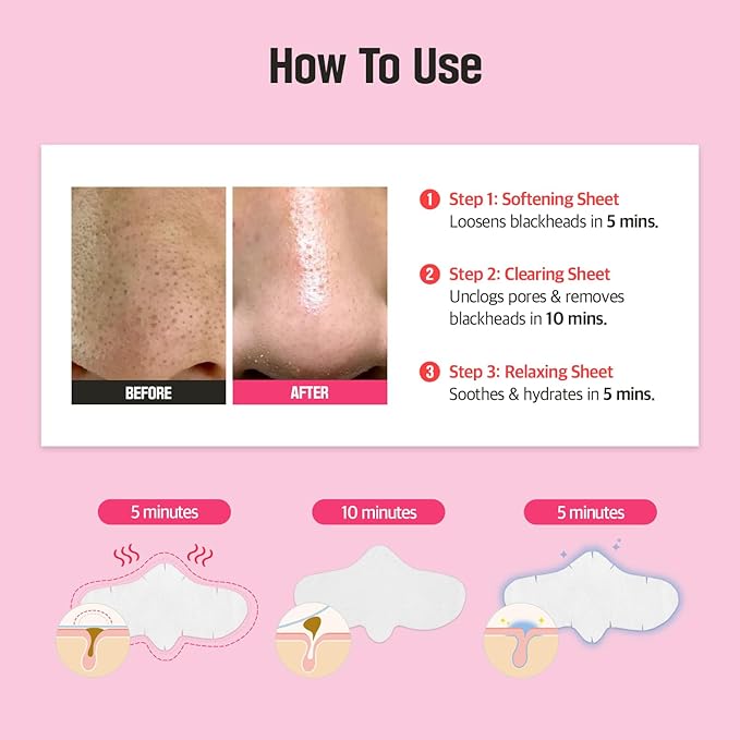 MeFactory 3-Step Blackhead Remover Nose Strips 3 Count