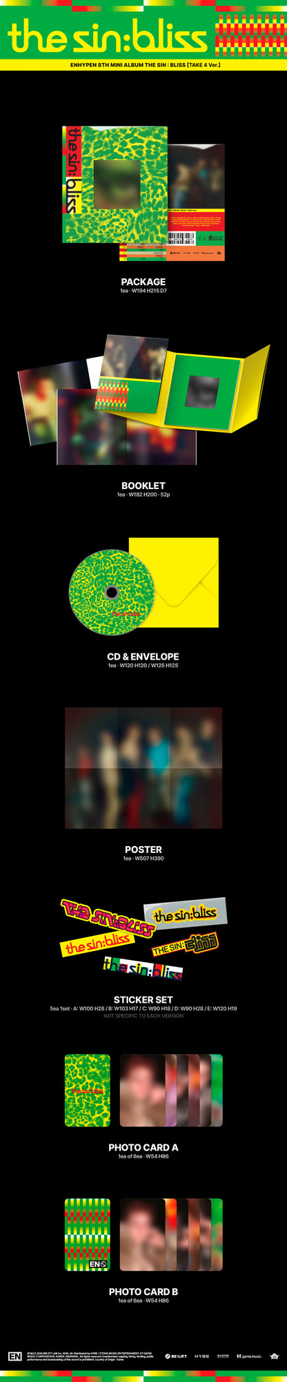 [ENHYPEN] THE SIN : BLISS (TAKE1 Ver, TAKE2 Ver, TAKE3 Ver, TAKE4 Ver)