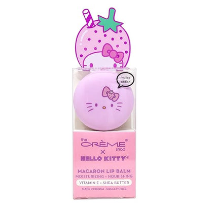 [The Crème Shop] Hello Kitty | Macaron Lip Balm (Strawberry Rose Latte)