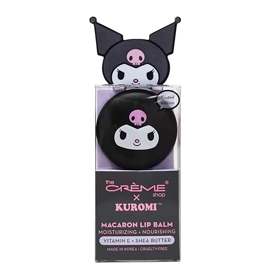 [The Crème Shop] Kuromi | Macaron Lip Balm (Raspberry Cream Puff)