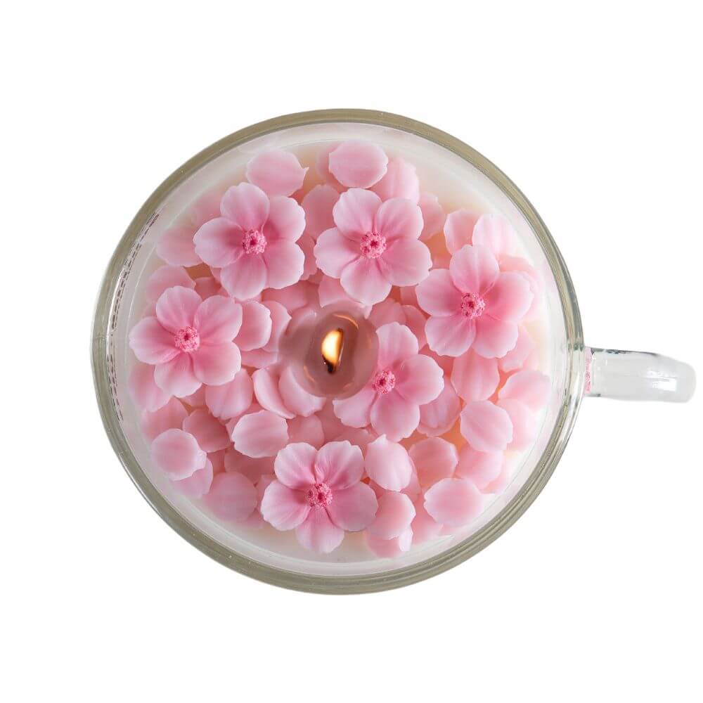 Cherry Blossom Sakura Petal Floral Candle