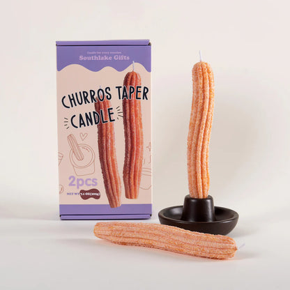 Sweet Churros Candle Set with Ceramic Holder