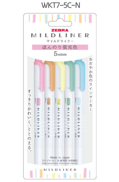 Zebra Mildliner 5-Color Set