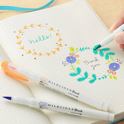 Zebra Mildliner Brush 5-Color Set