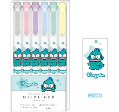 Sanrio Kirby Mildliner Double-Sided Highlighter - Set of 6