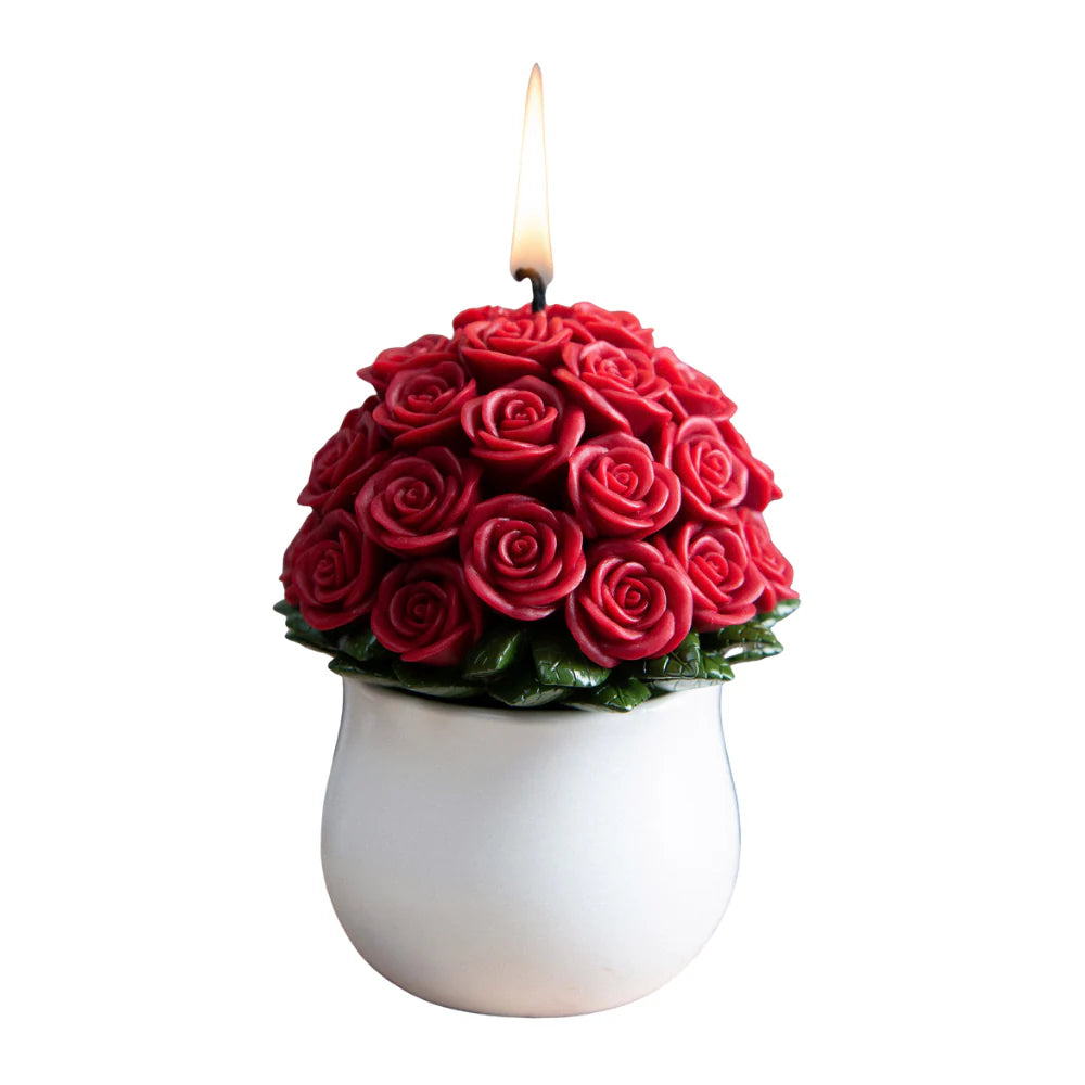 Rose Bouquet Candle with 33 Roses