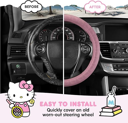 Carbella Hello Kitty Steering Wheel Cover - Pink