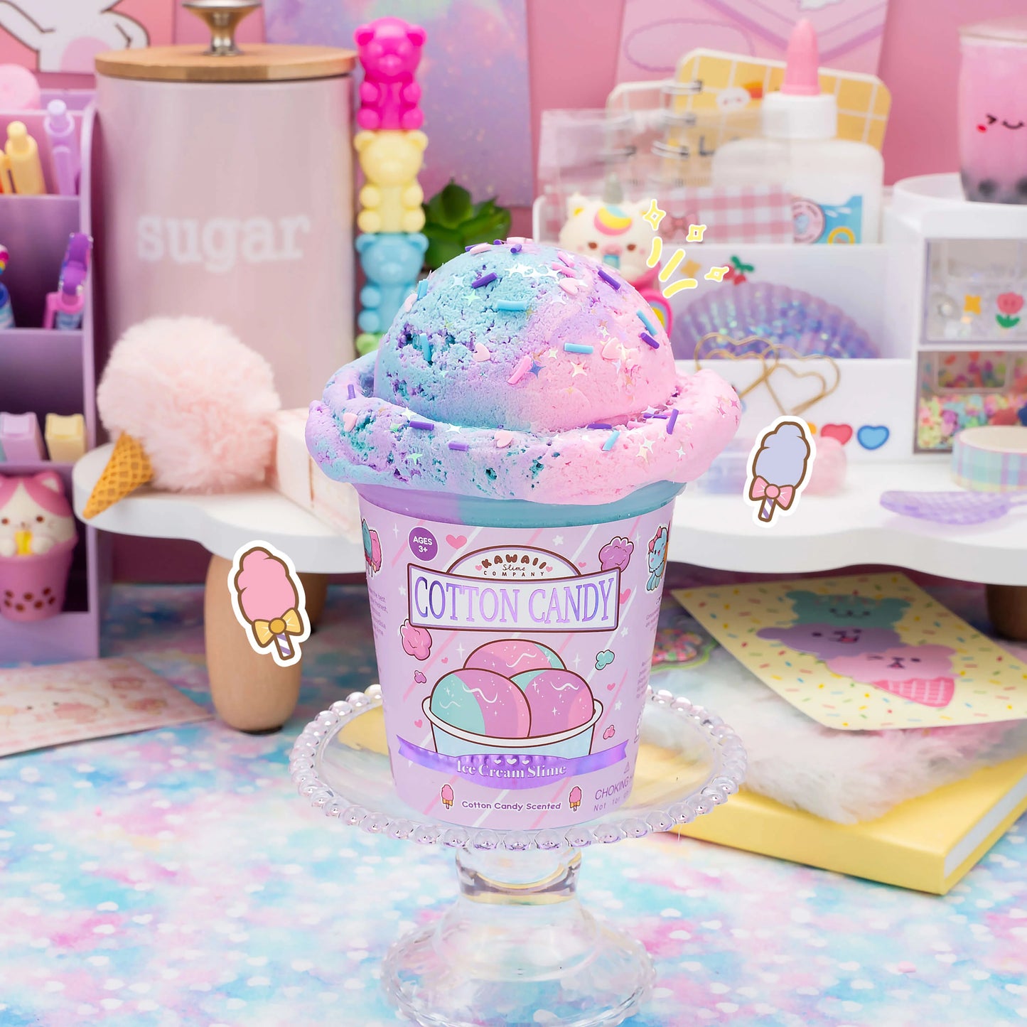 Cotton Candy Scented Ice Cream Pint Slime