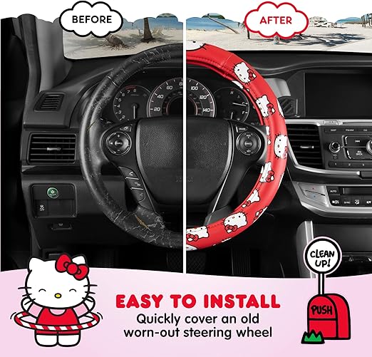 Carbella Hello Kitty Steering Wheel Cover - Red