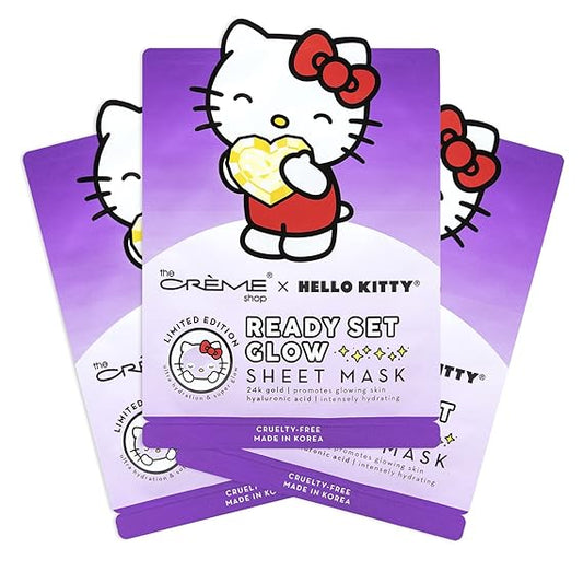 [The Crème Shop] Hello Kitty | Ready Set Glow Sheet Mask (3 Pack)