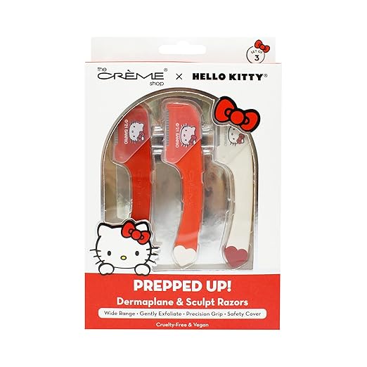 [The Crème Shop] Hello Kitty | Prepped Up! Dermaplane & Sculpt Razors (Red)