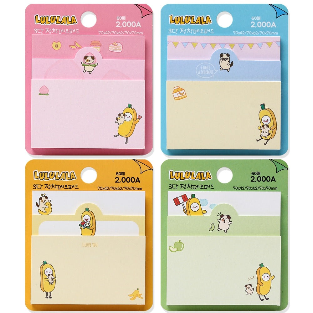 Lululala 3-Section Grid Memo Pad