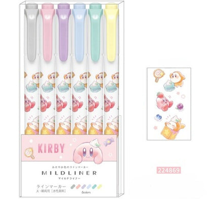 Sanrio Kirby Mildliner Double-Sided Highlighter - Set of 6