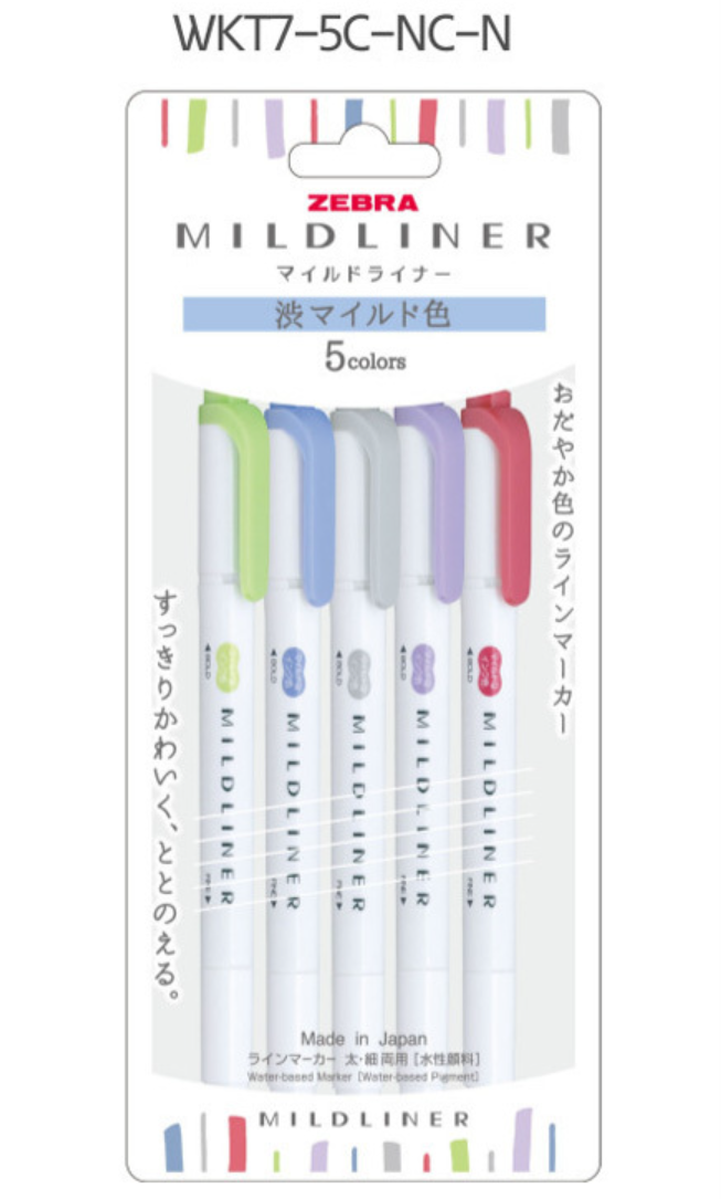 Zebra Mildliner 5-Color Set
