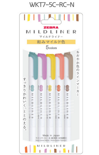Zebra Mildliner 5-Color Set