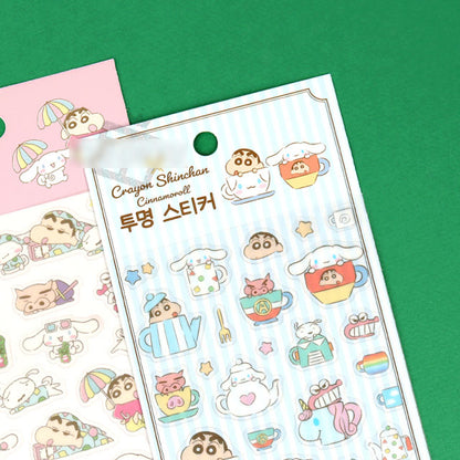 Shin-chan x Cinnamoroll Clear Stickers