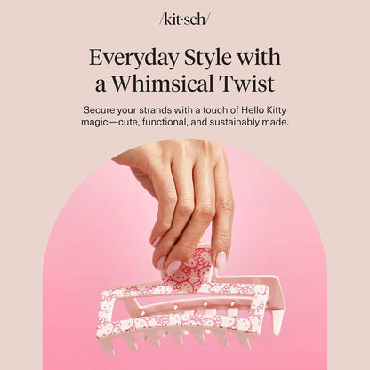 Hello Kitty x Kitsch Recycled Jumbo Open ClawClip-Pink Kitty