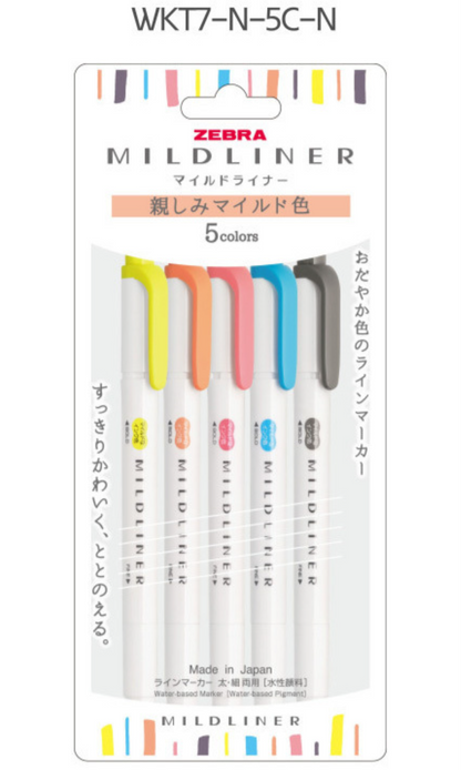 Zebra Mildliner 5-Color Set