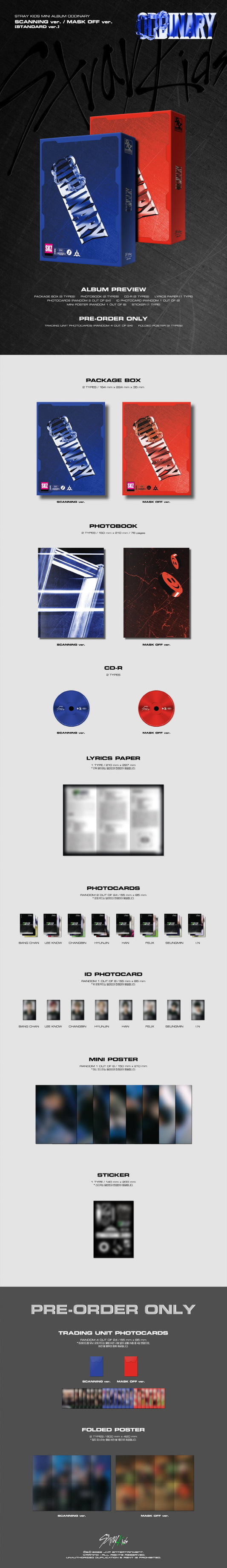 [Stray Kids] ODDINARY (SCANNING ver., MASK OFF ver.)
