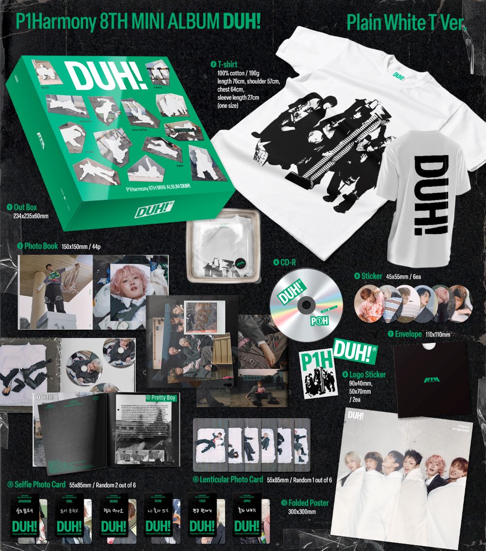 [P1Harmony] DUH! (Plain White T Ver.)