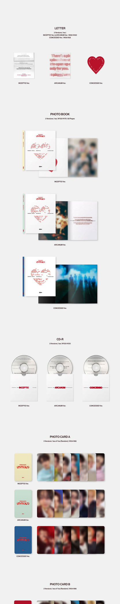 [ENHYPEN] ROMANCE_UNTOLD (INCEPTIO Ver. / ARCANUM Ver. / CONCESSIO Ver.)