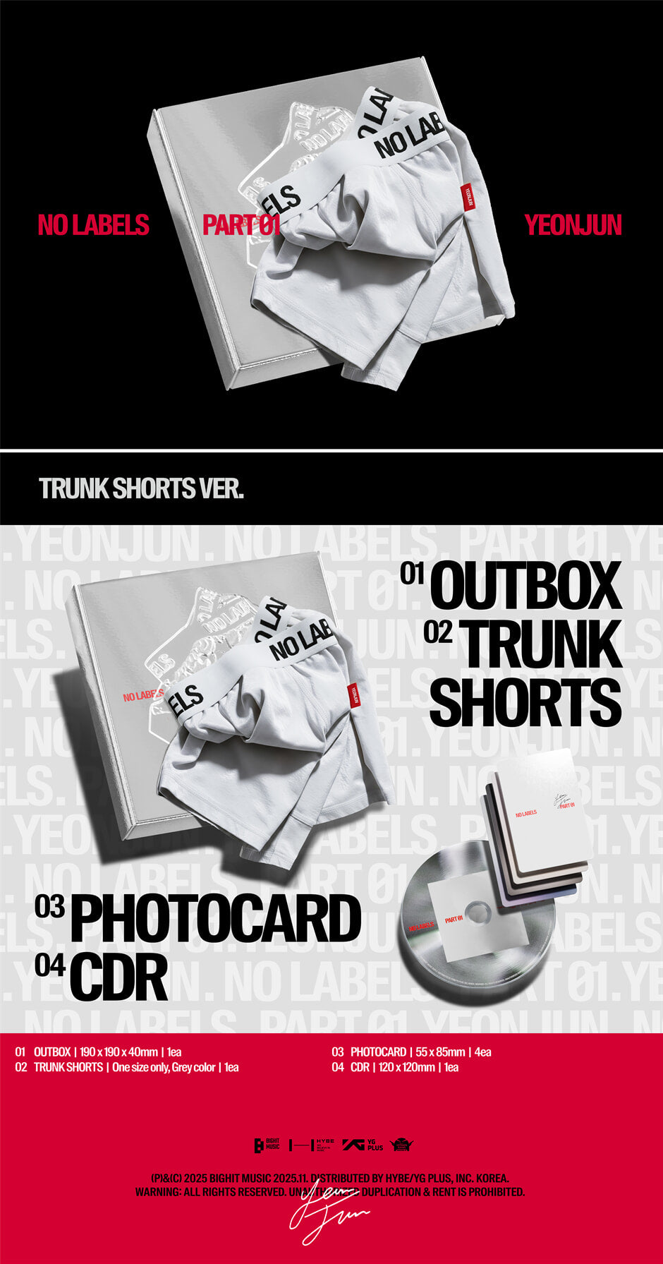 [YEONJUN] NO LABELS: PART 01 (Trunk Shorts Ver.)
