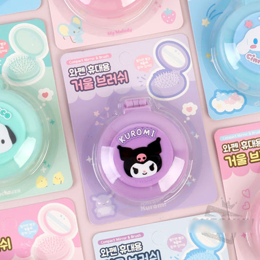 Sanrio Patch Portable Mirror Brush