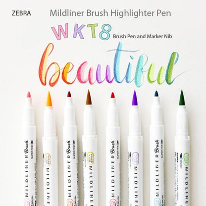 Zebra Mildliner Brush 5-Color Set
