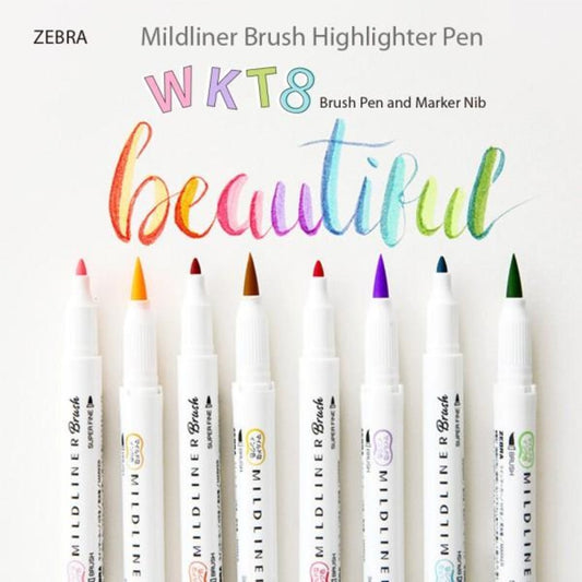 Zebra Mildliner Brush 5-Color Set