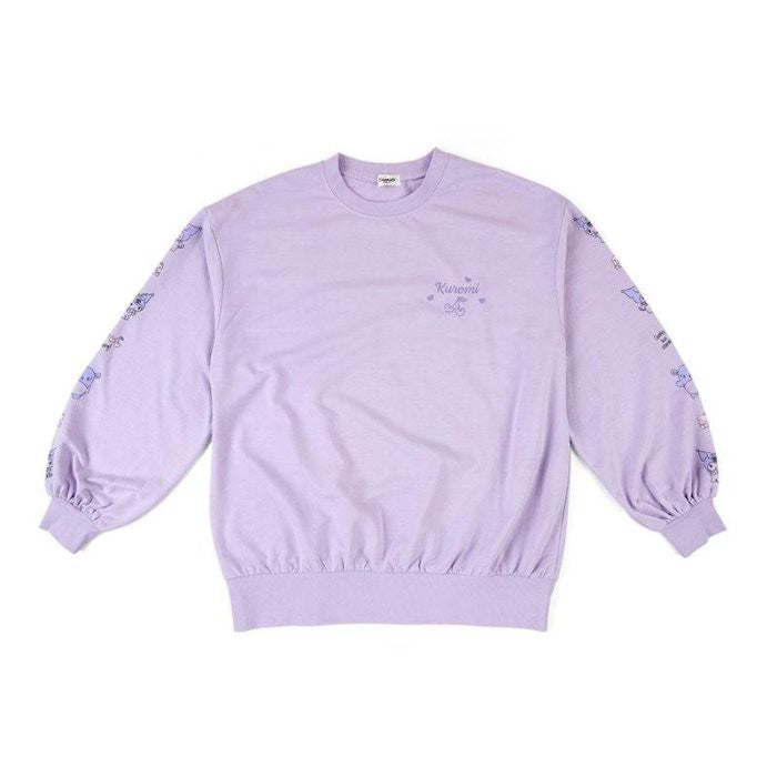Sanrio Kuromi Cotton Crew Neck Bubble Long Sleeve Top (Sleeve Pattern)